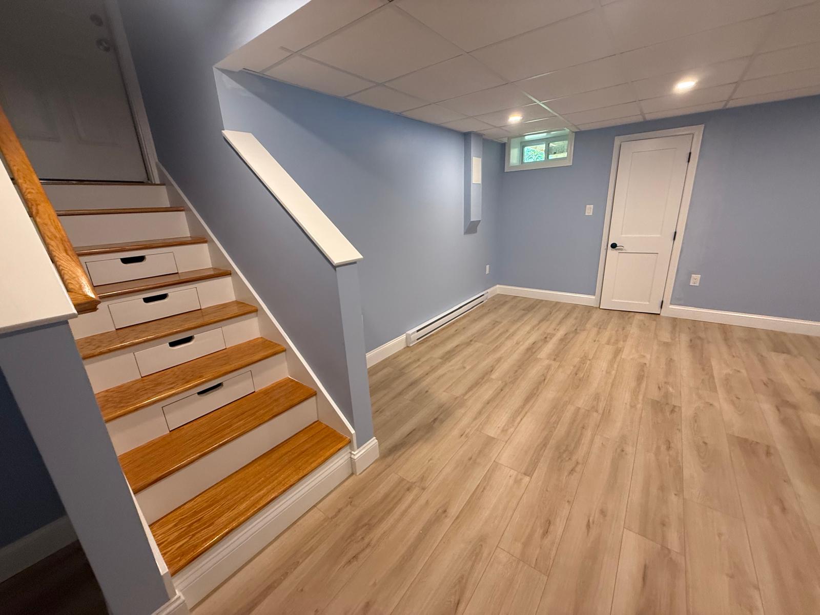 Finished basement living space