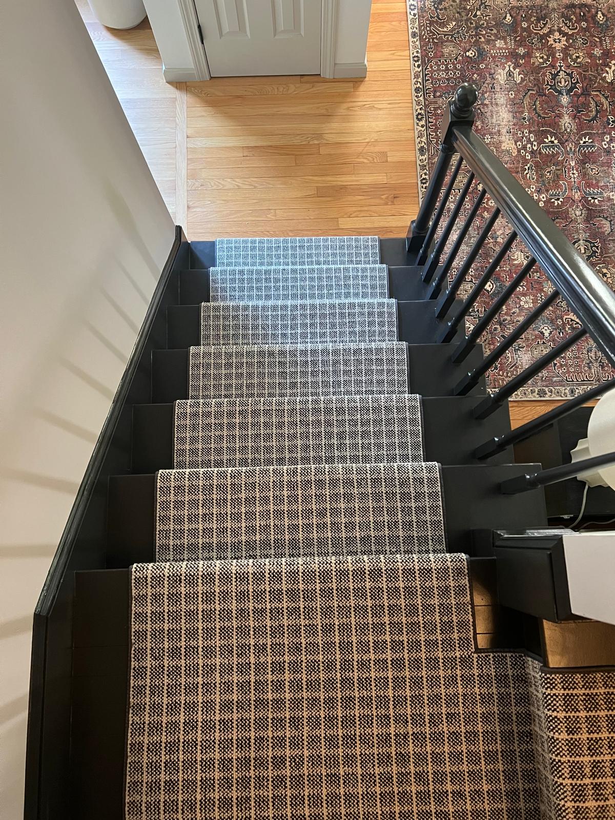 Hand-painted black staircase detail
