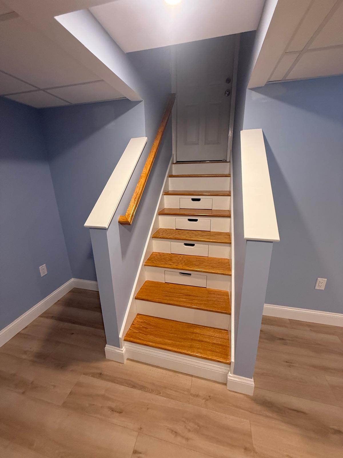 Finished basement stairs & trim